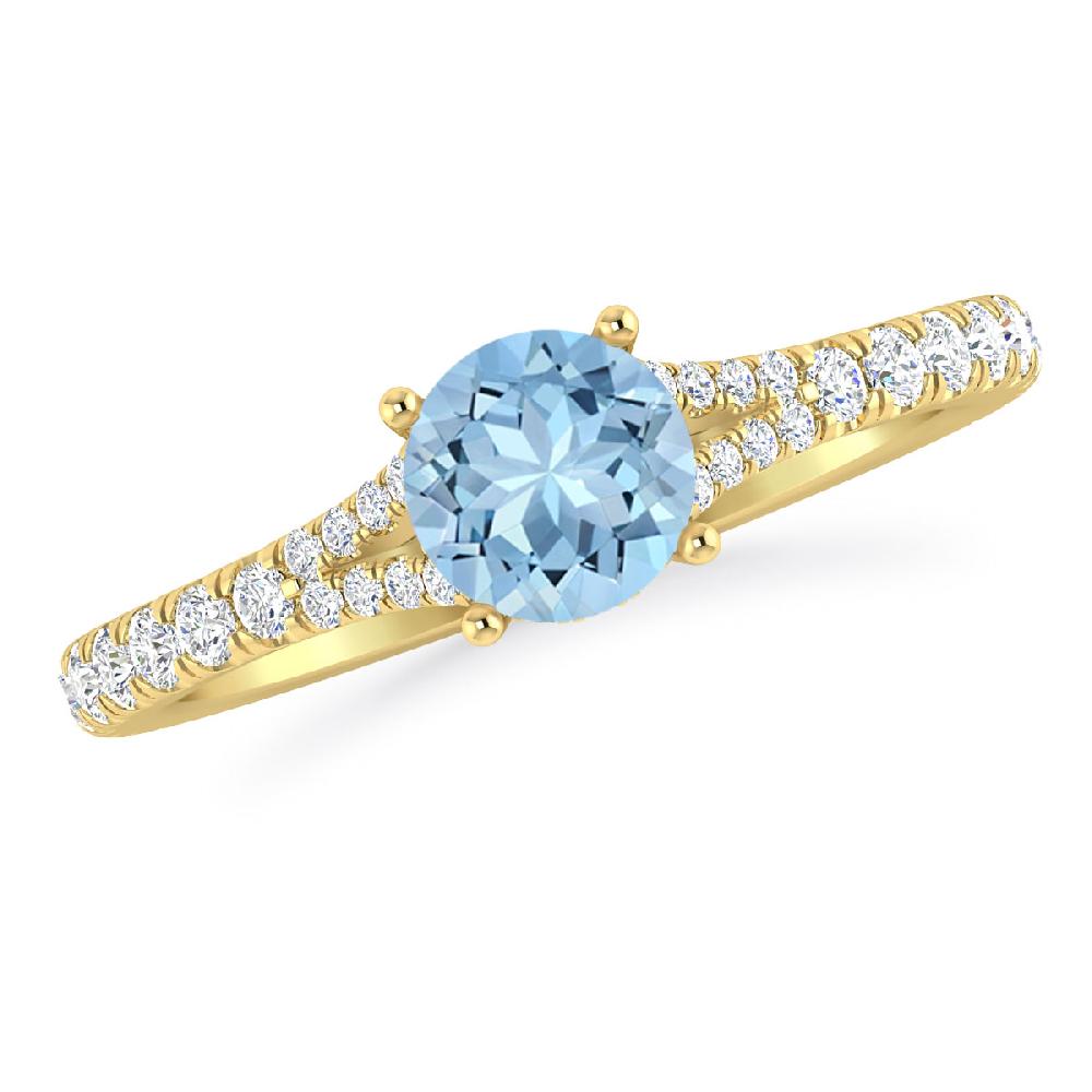Yellow Gold - Aquamarine