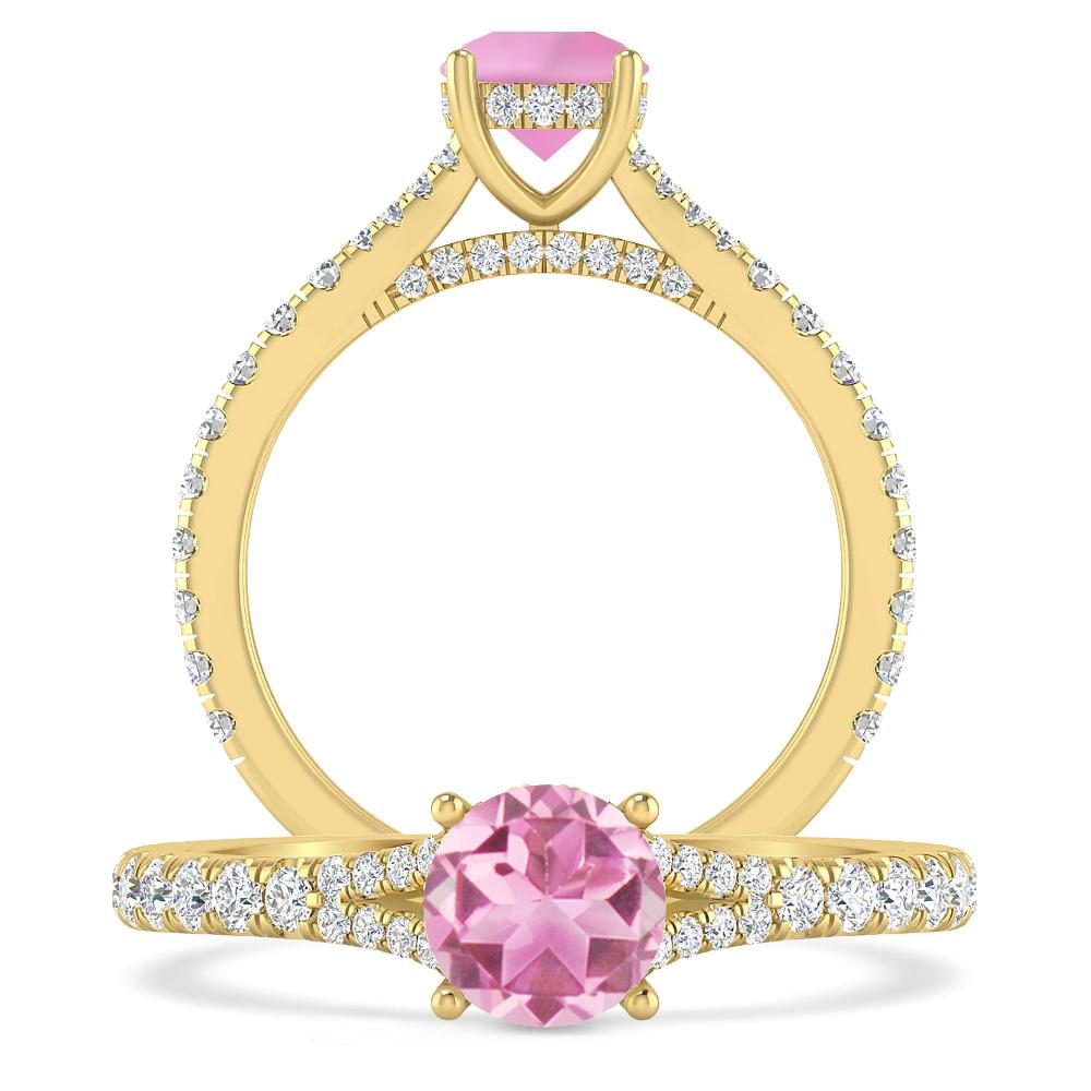 Yellow Gold - Pink Tourmaline