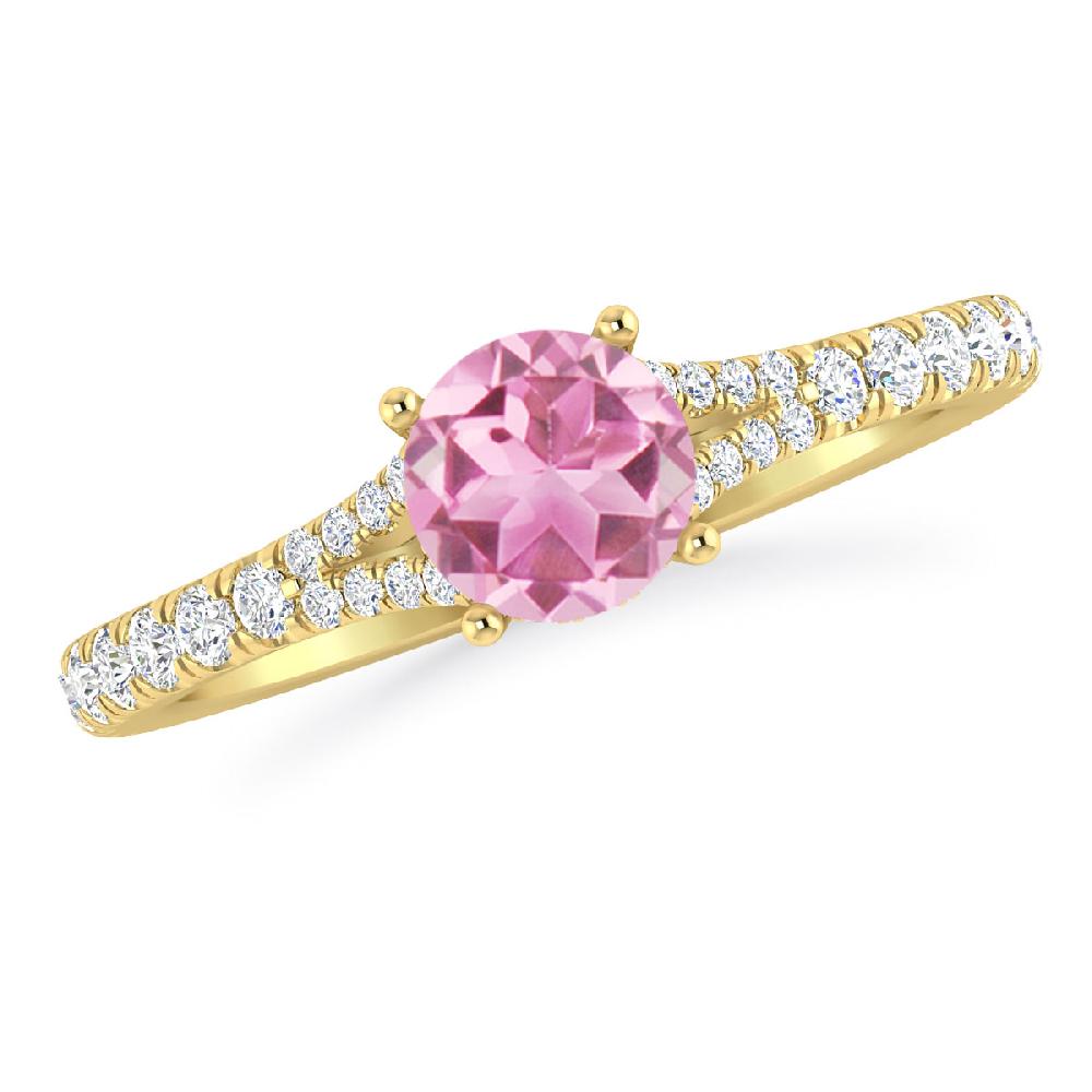 Yellow Gold - Pink Tourmaline