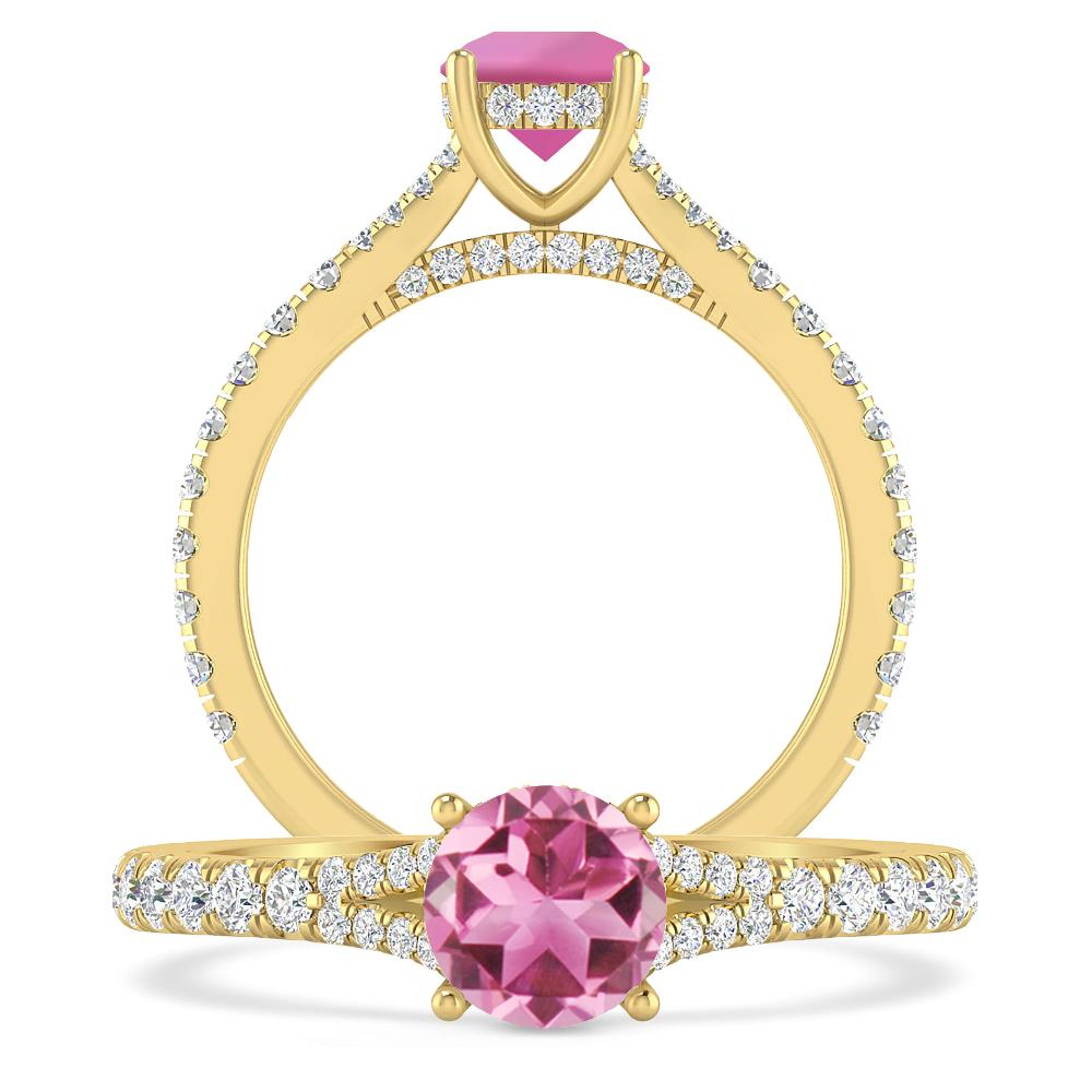 Yellow Gold - Pink Tourmaline