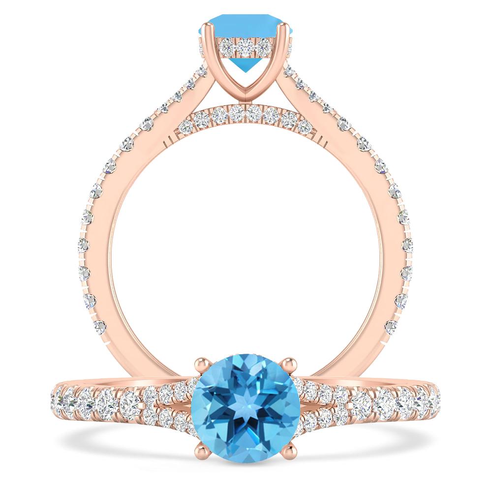 Rose Gold - Blue Topaz