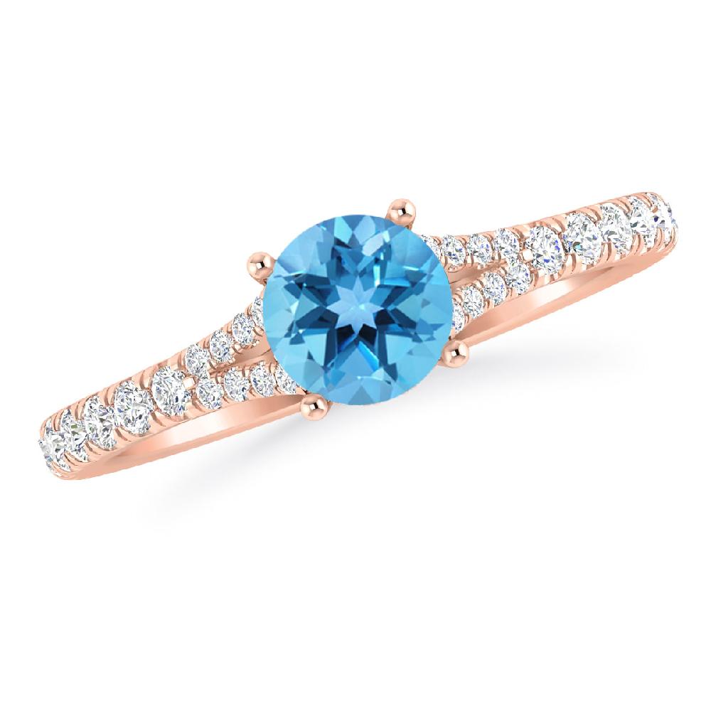 Rose Gold - Blue Topaz