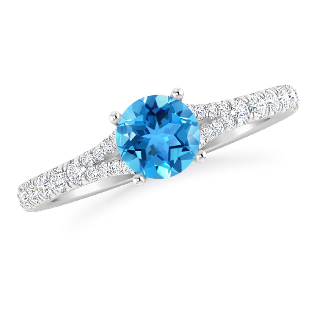 White Gold - Blue Topaz