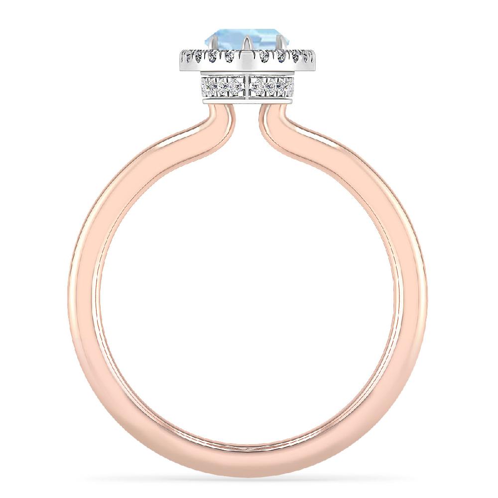 Rose Gold - Aquamarine