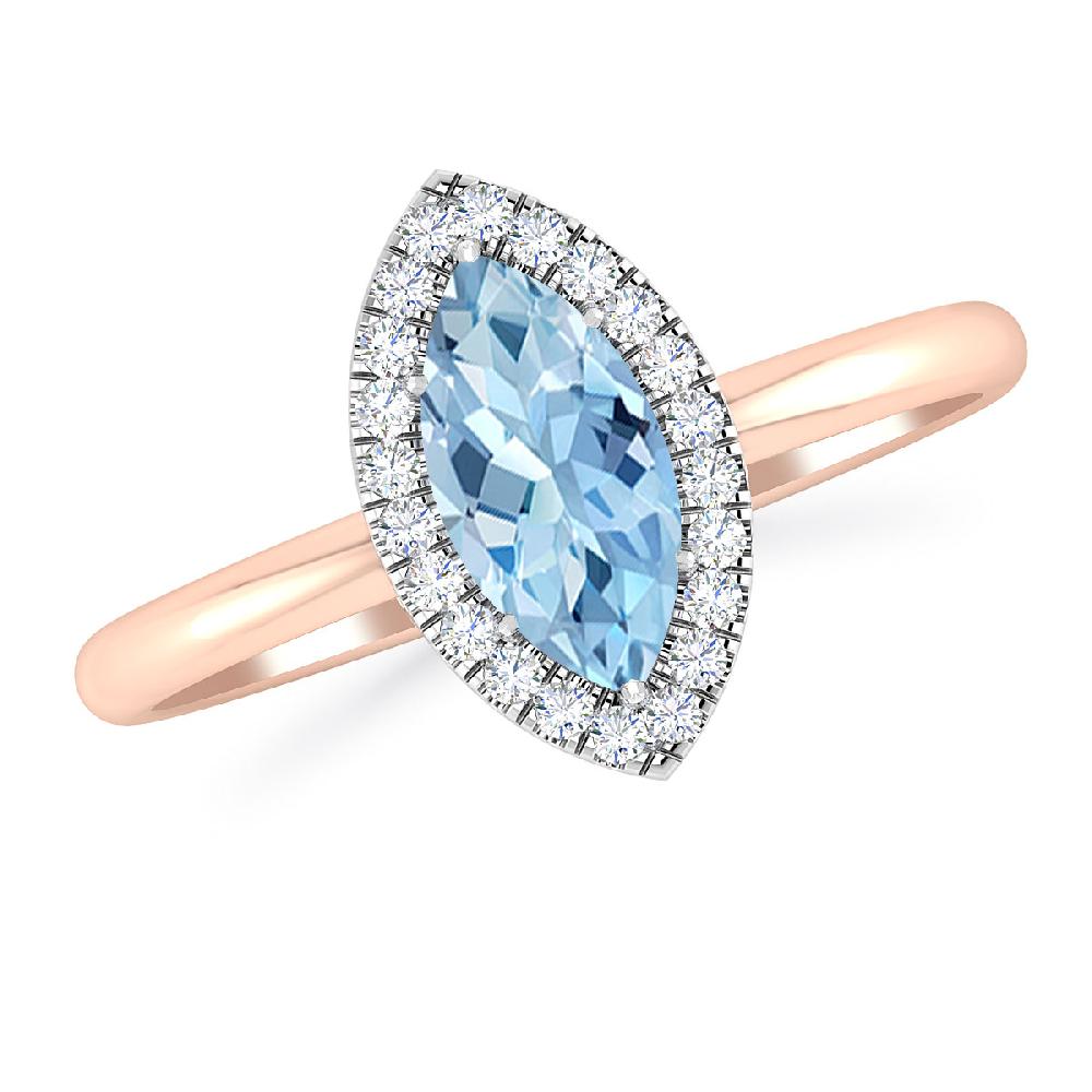 Rose Gold - Aquamarine