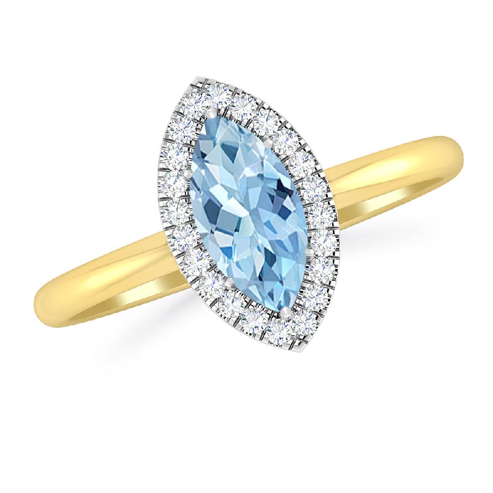 Yellow Gold - Aquamarine
