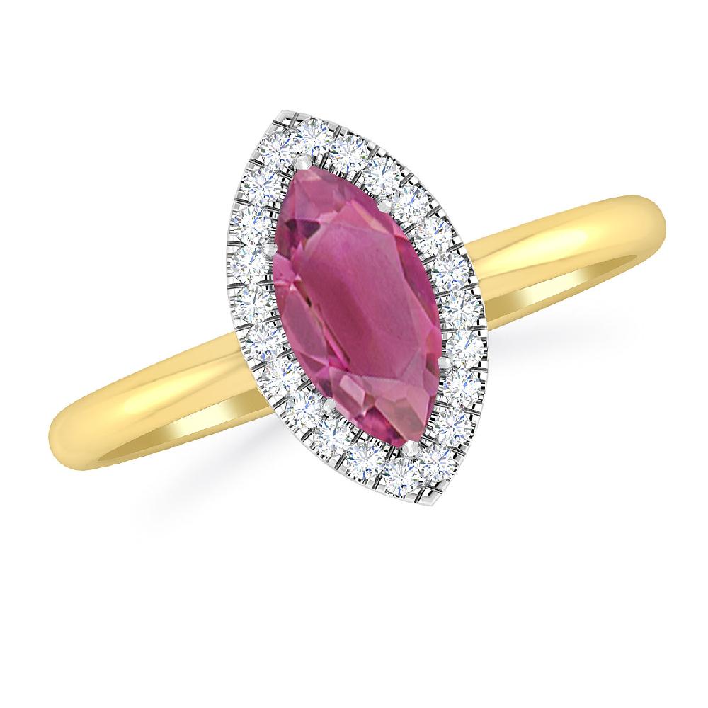 Yellow Gold - Pink Tourmaline