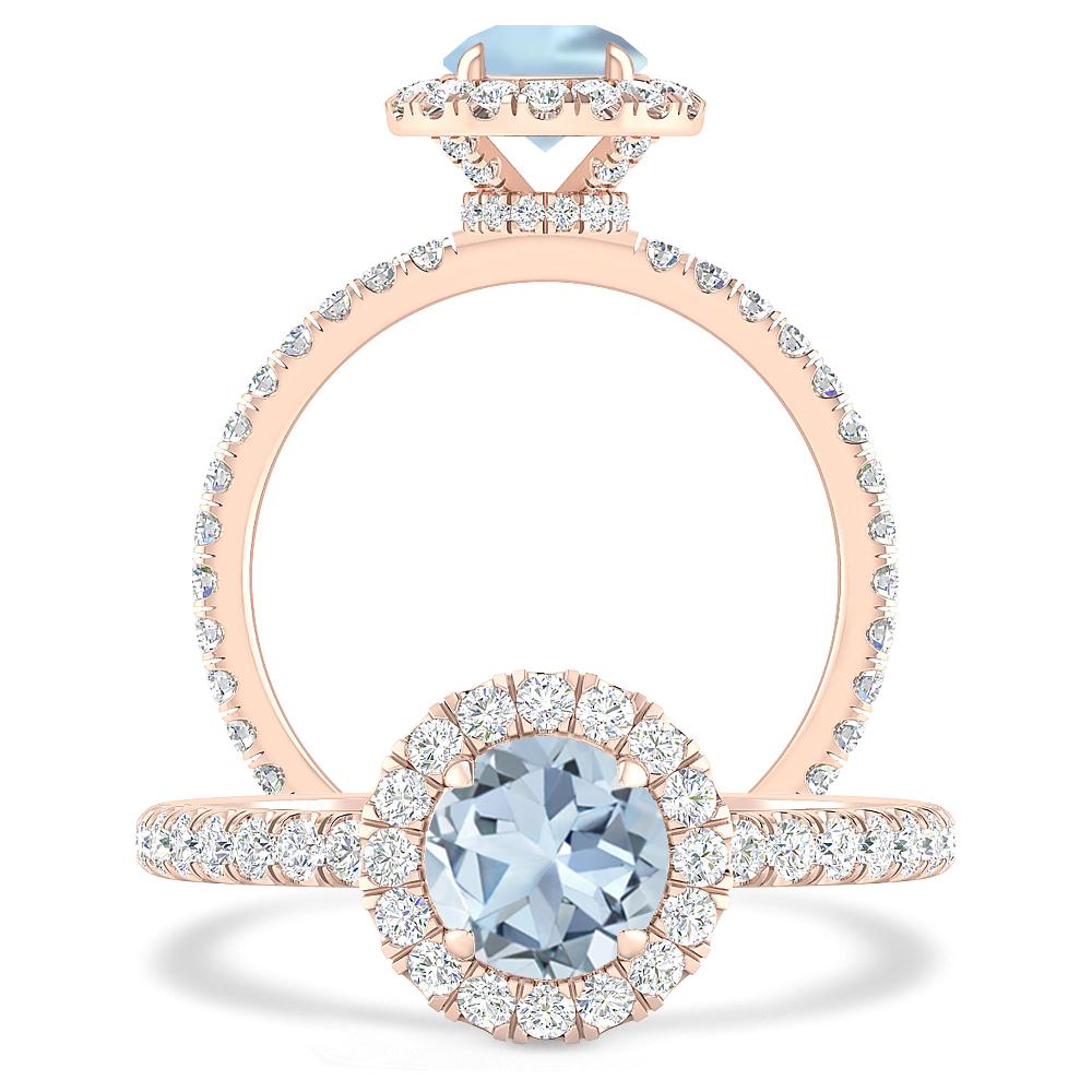 Rose Gold - Aquamarine