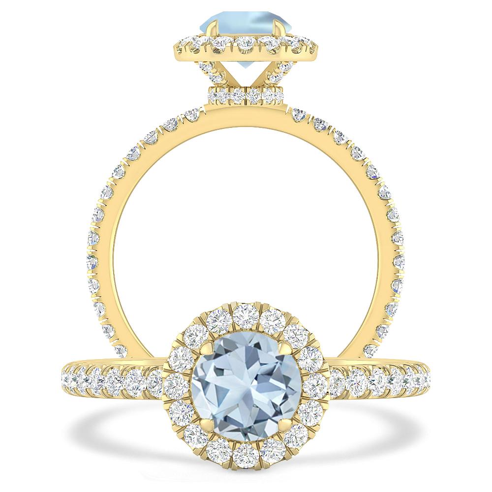 Yellow Gold - Aquamarine