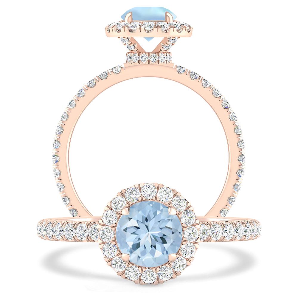 Rose Gold - Aquamarine