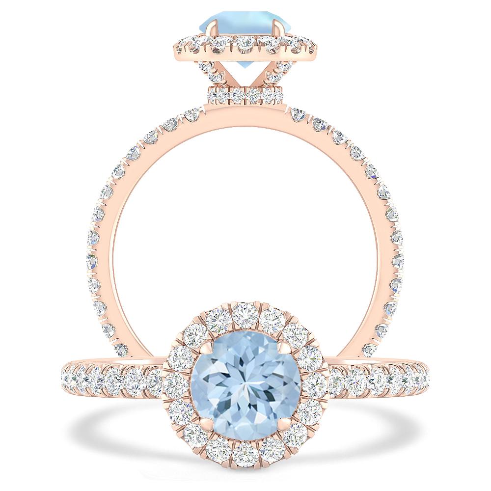 Rose Gold - Aquamarine