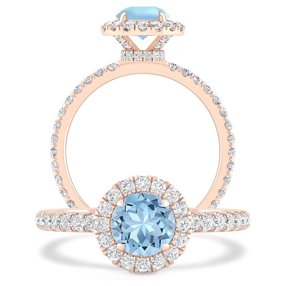 Rose Gold - Aquamarine