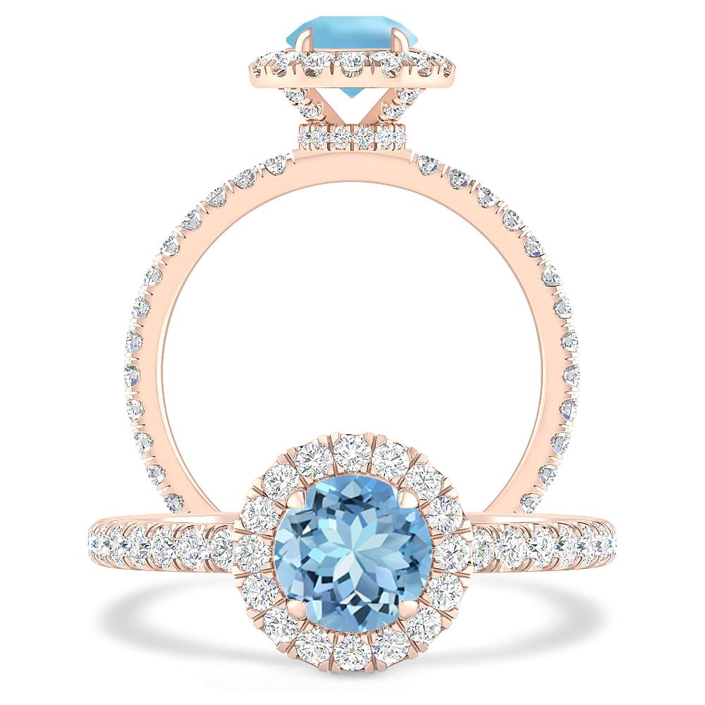 Rose Gold - Aquamarine