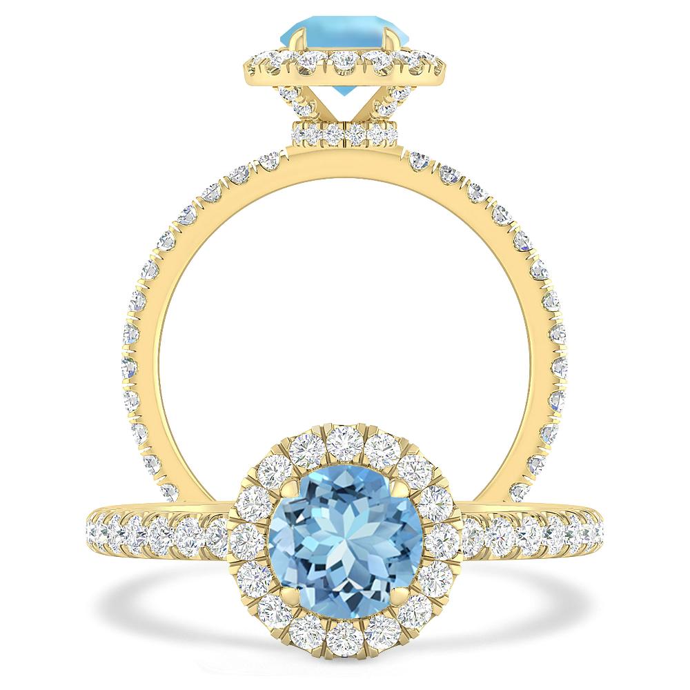 Yellow Gold - Aquamarine