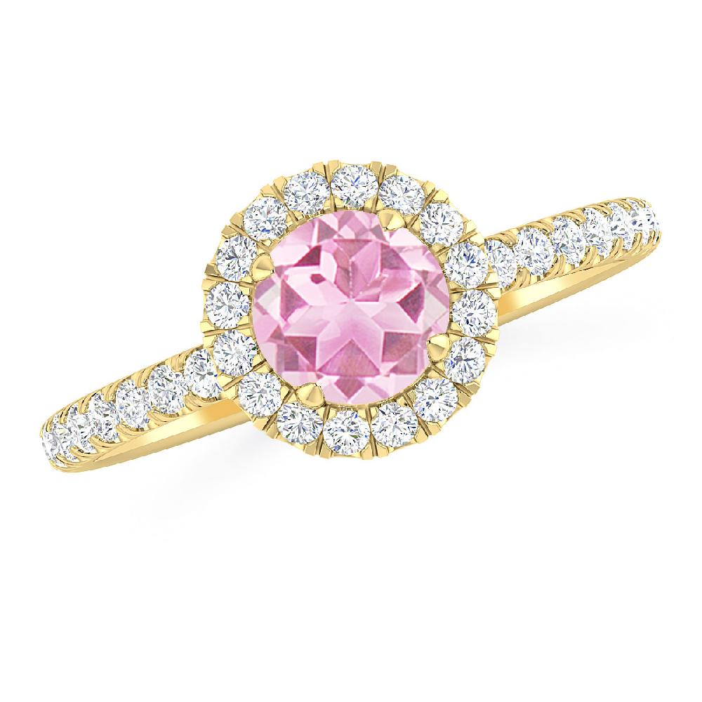 Yellow Gold - Pink Tourmaline