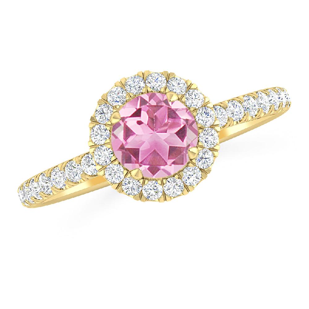 Yellow Gold - Pink Tourmaline