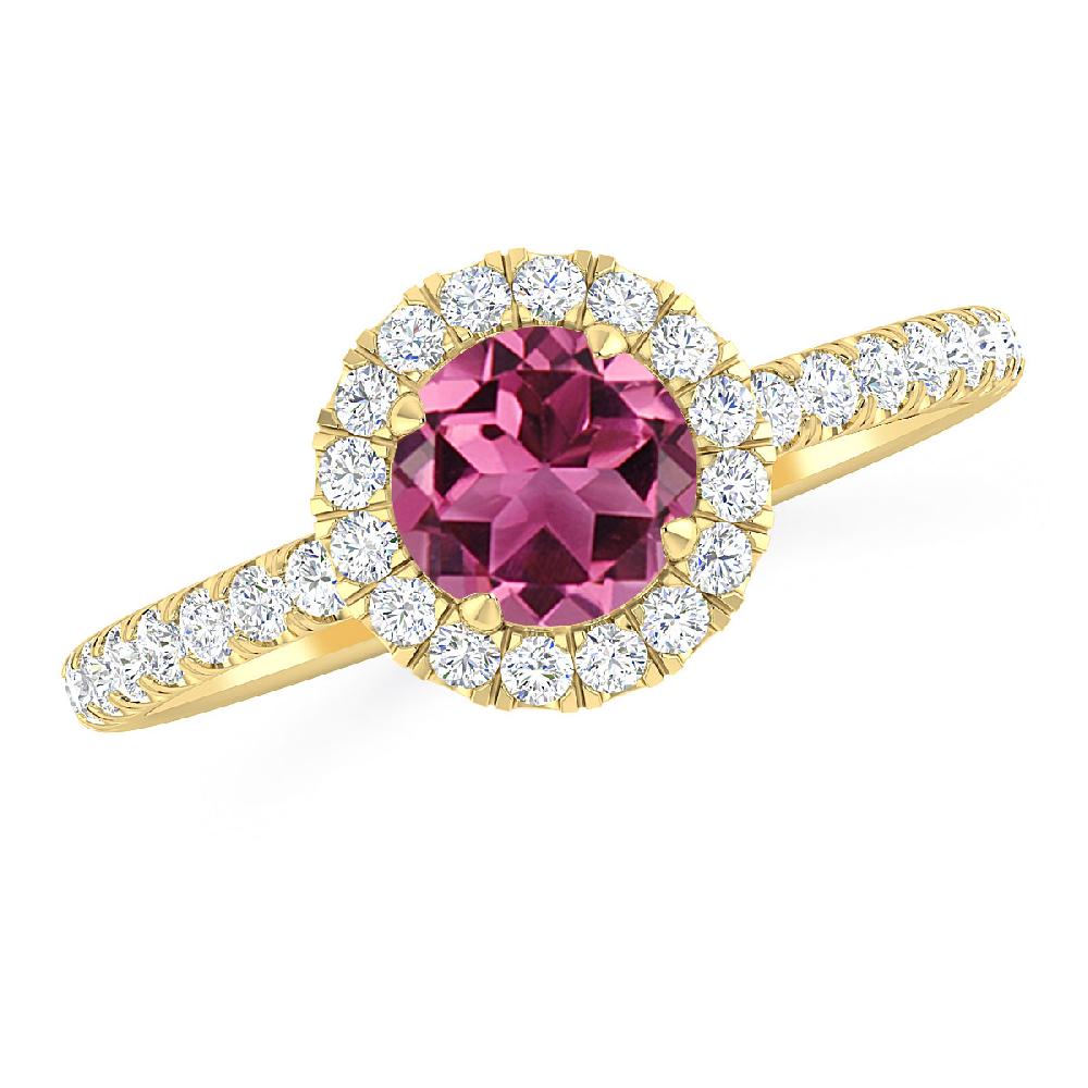 Yellow Gold - Pink Tourmaline