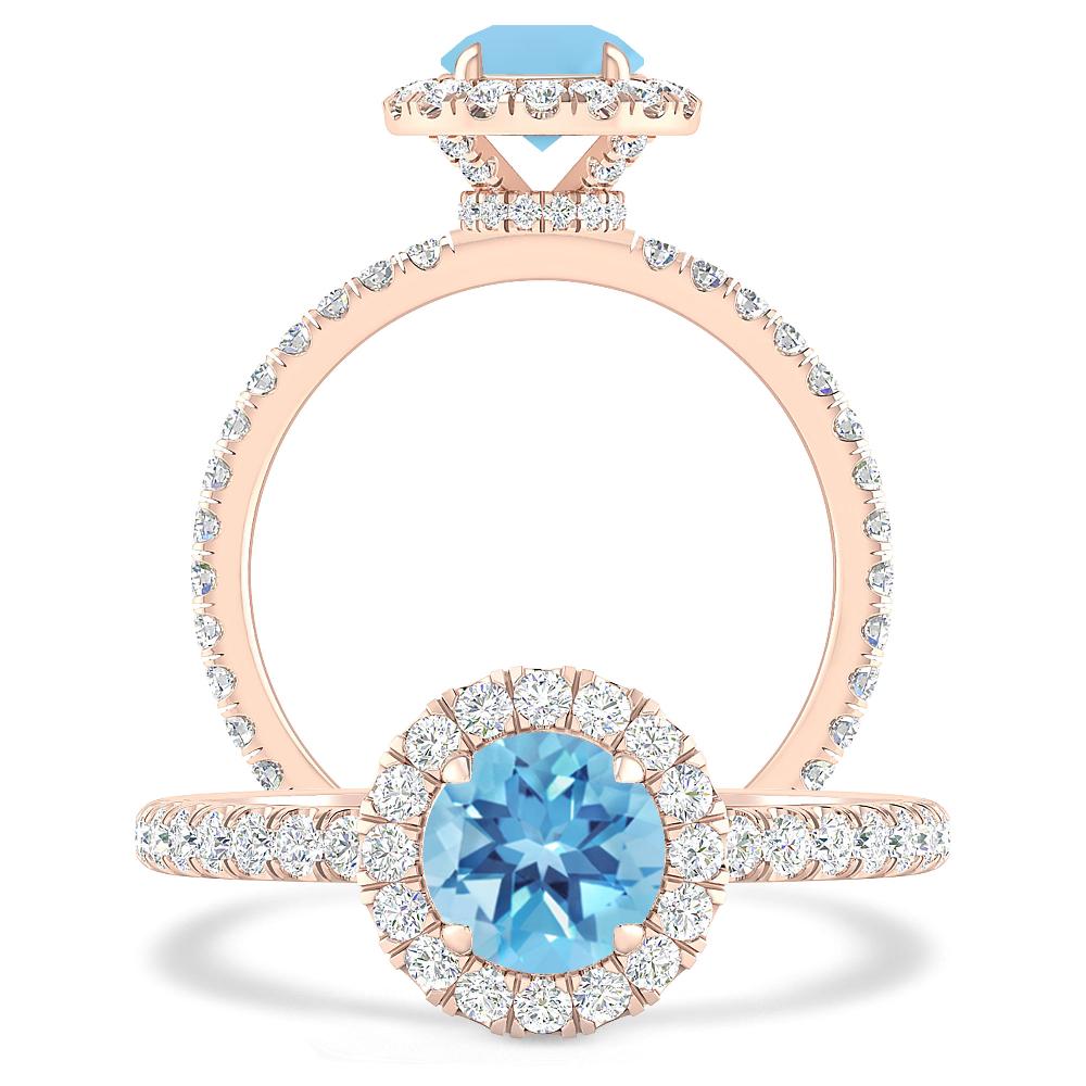 Rose Gold - Blue Topaz