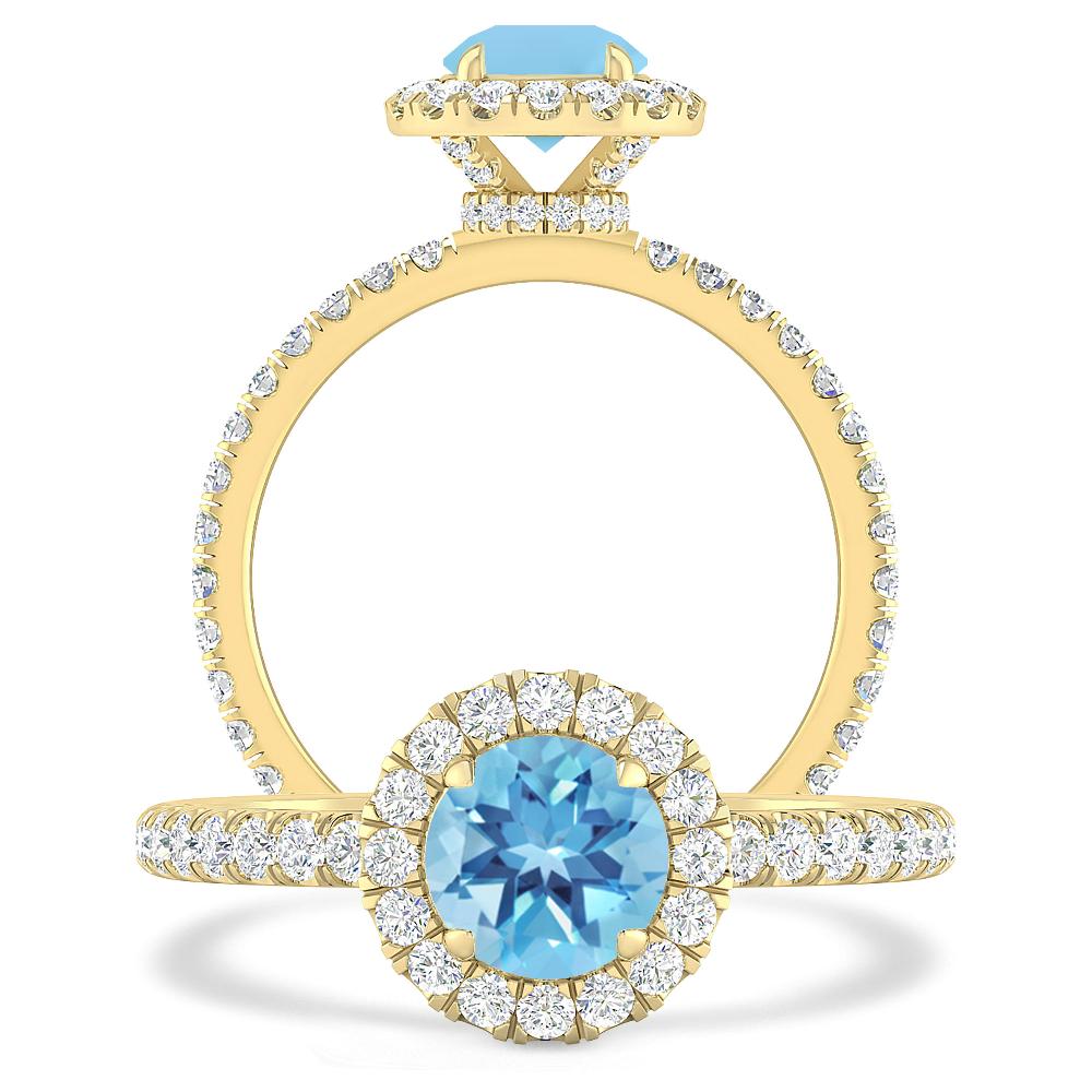 Yellow Gold - Blue Topaz