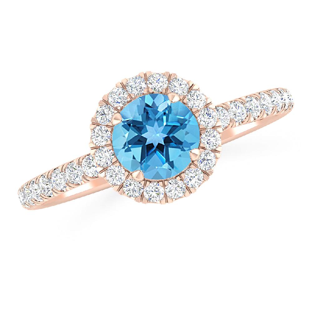 Rose Gold - Blue Topaz