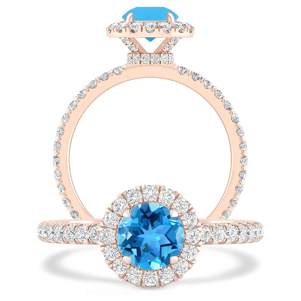 Rose Gold - Blue Topaz