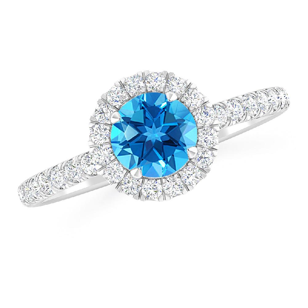 White Gold - Blue Topaz