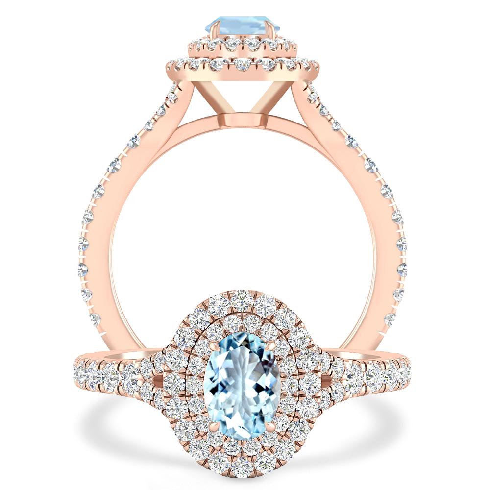 Rose Gold - Aquamarine