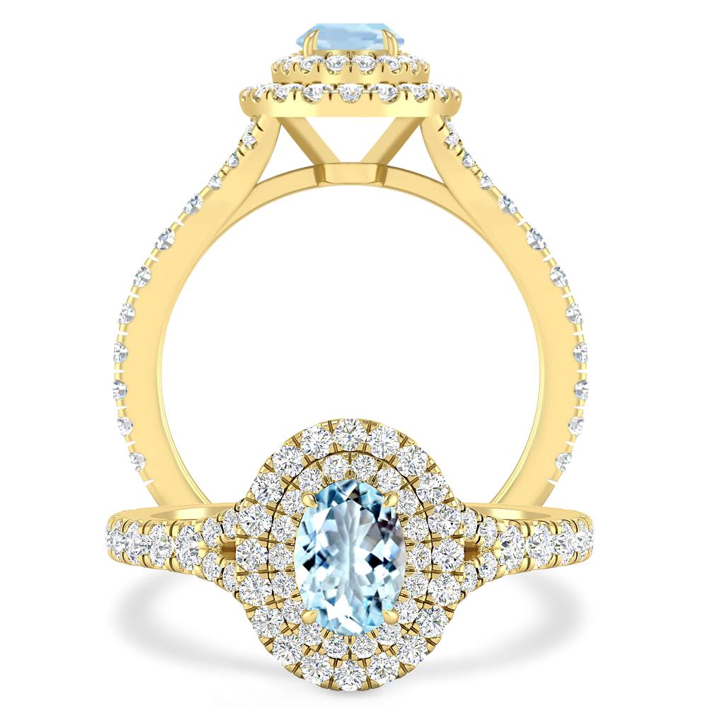 Yellow Gold - Aquamarine