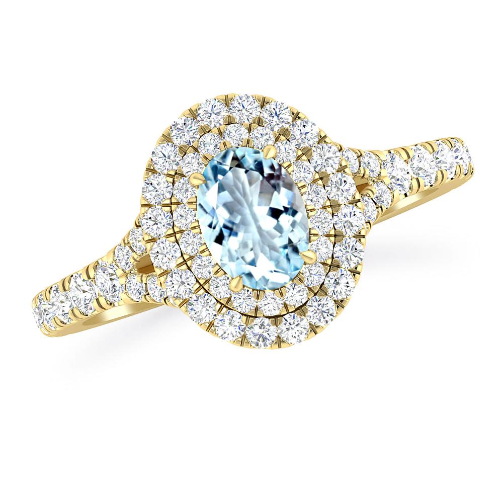 Yellow Gold - Aquamarine