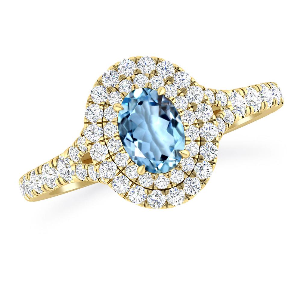 Yellow Gold - Aquamarine