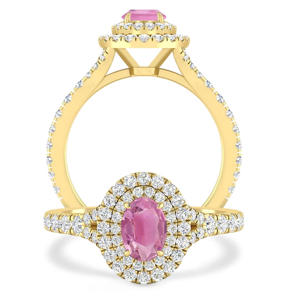 Yellow Gold - Pink Tourmaline