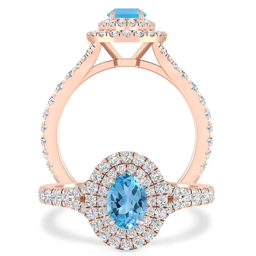 Rose Gold - Blue Topaz