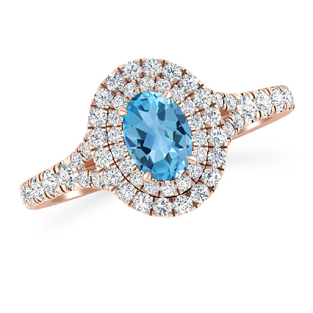 Rose Gold - Blue Topaz