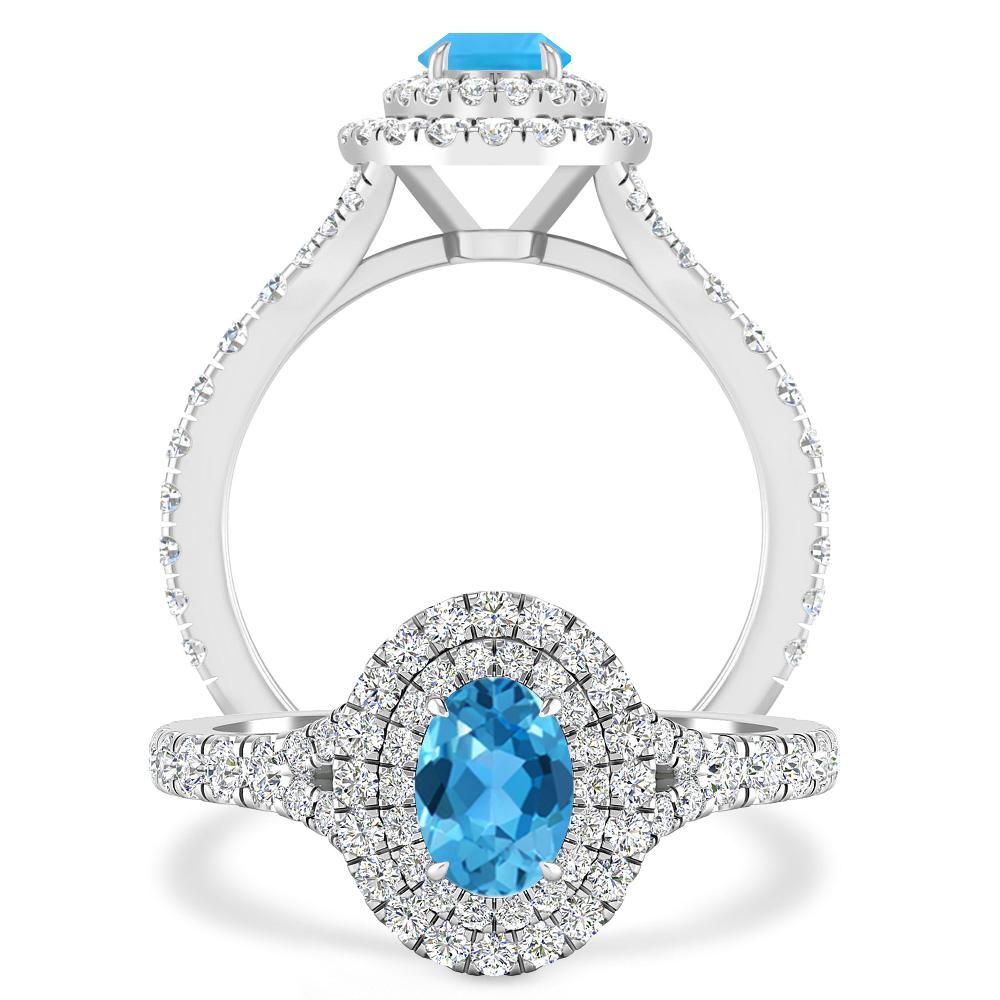 White Gold - Blue Topaz