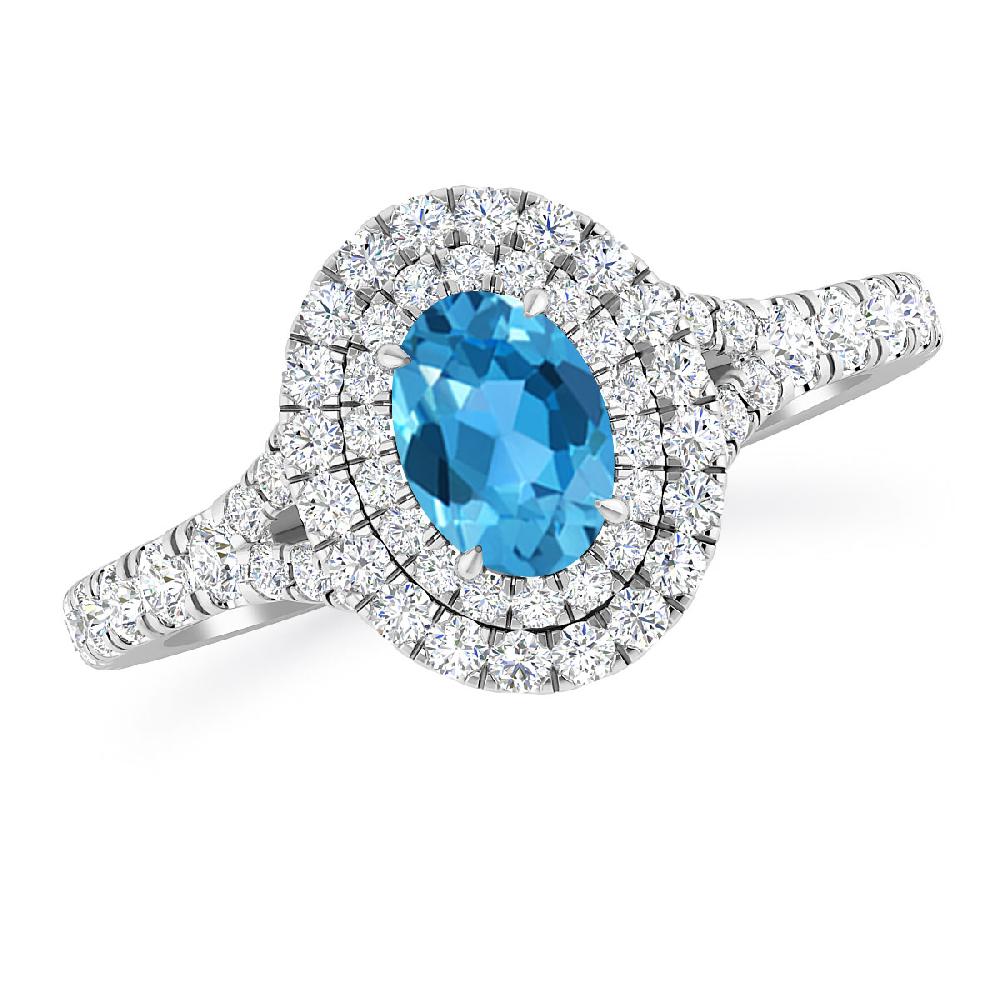 White Gold - Blue Topaz