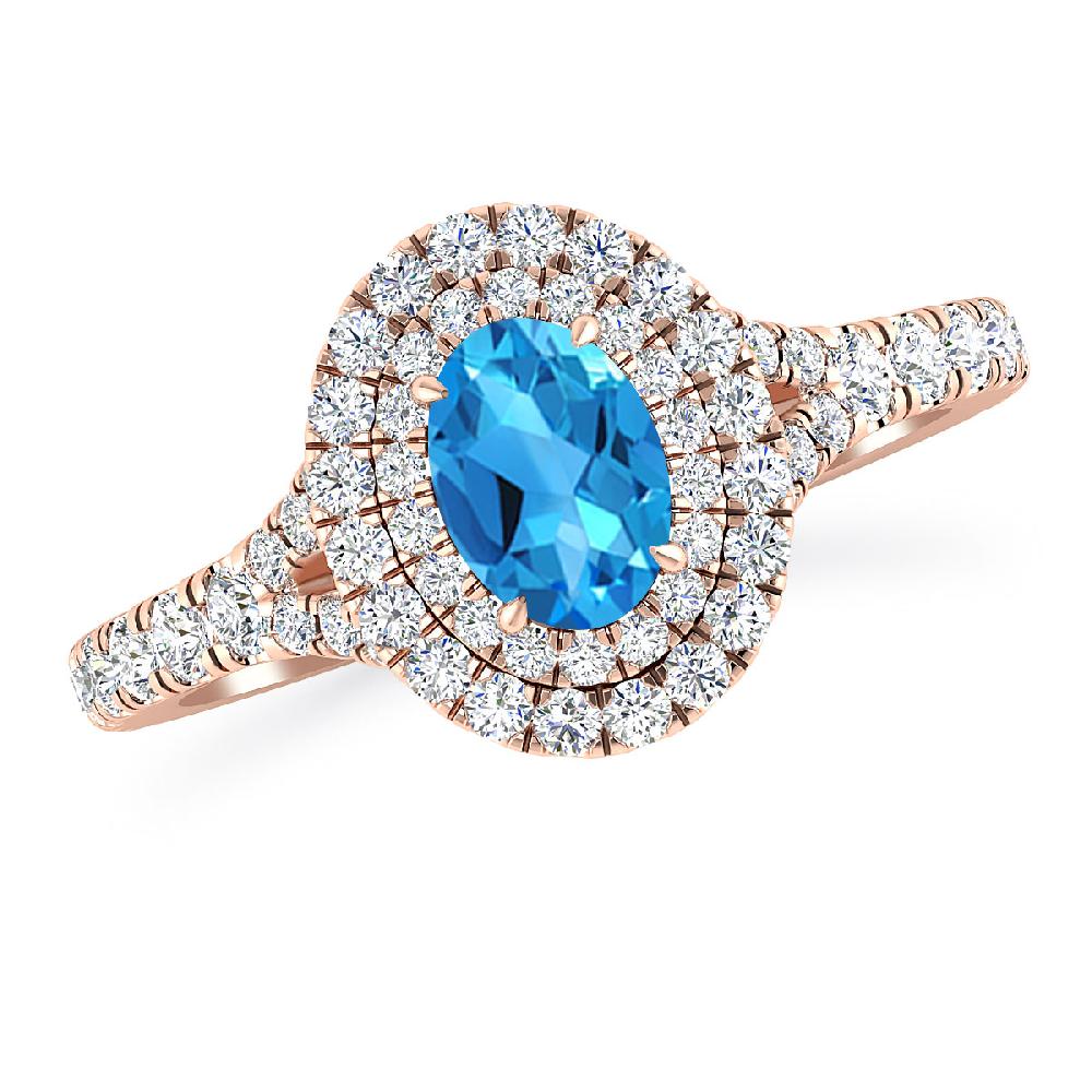 Rose Gold - Blue Topaz