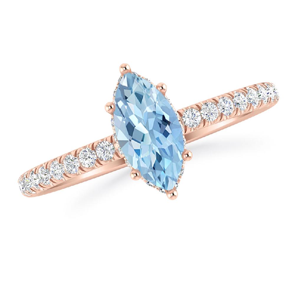 Rose Gold - Aquamarine