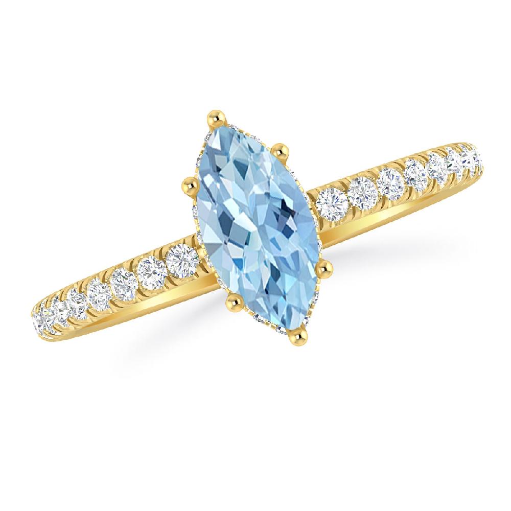 Yellow Gold - Aquamarine