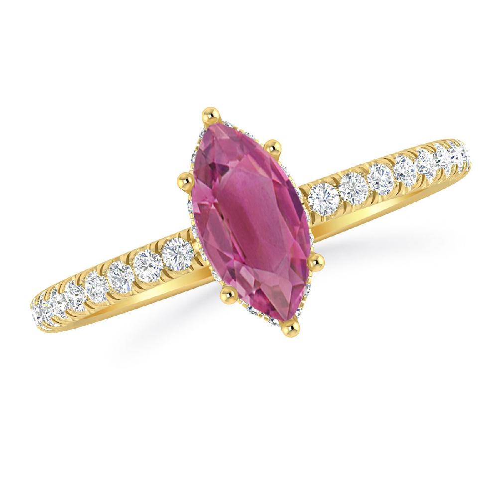 Yellow Gold - Pink Tourmaline