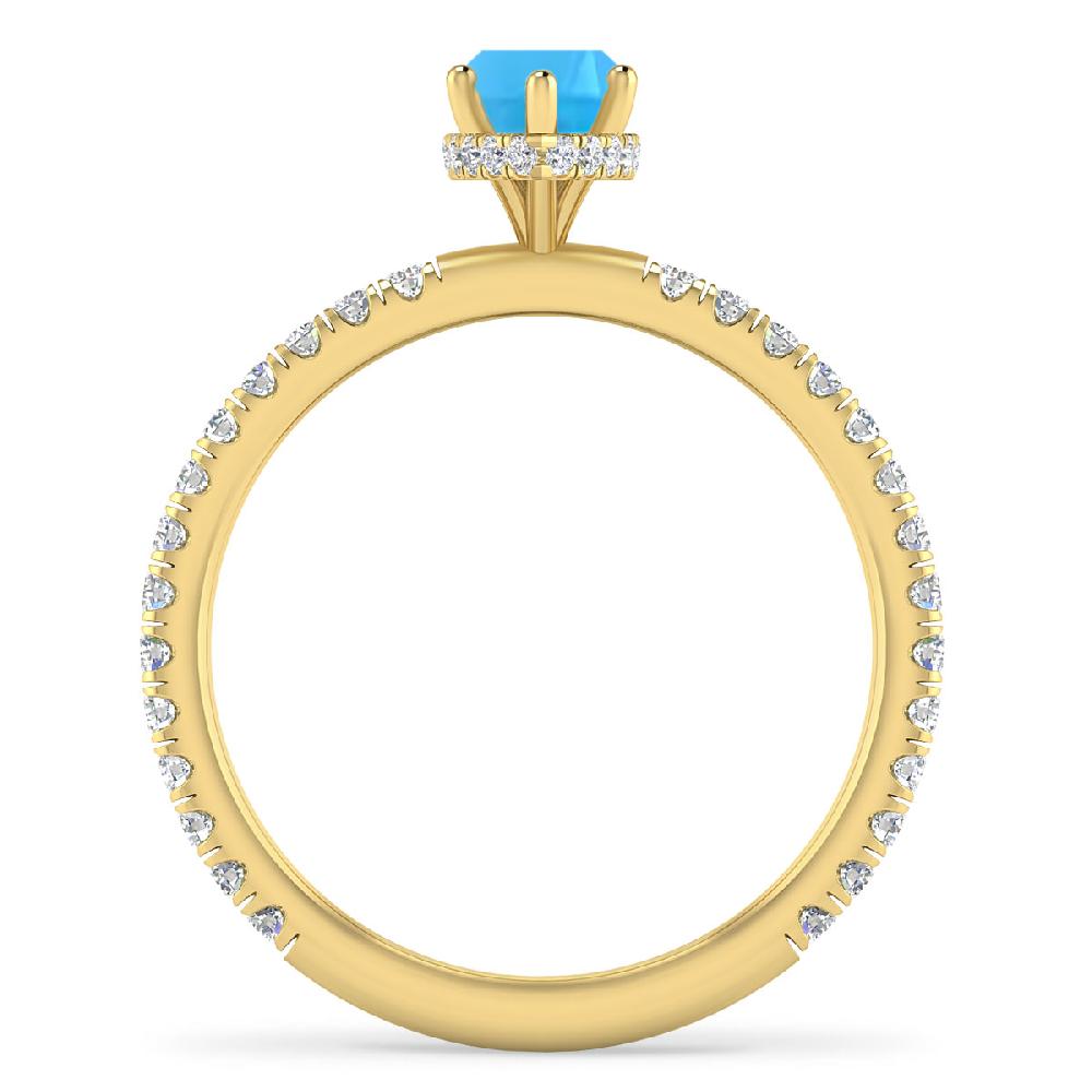 Yellow Gold - Blue Topaz