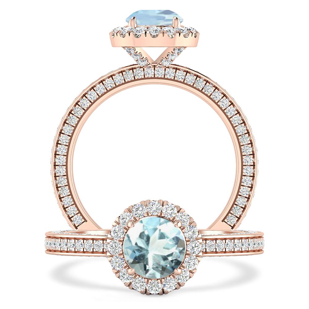 Rose Gold - Aquamarine