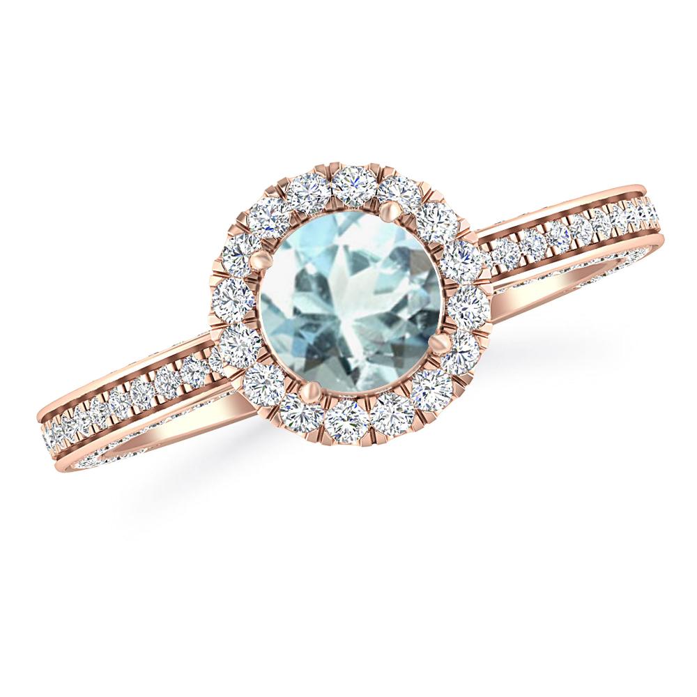 Rose Gold - Aquamarine