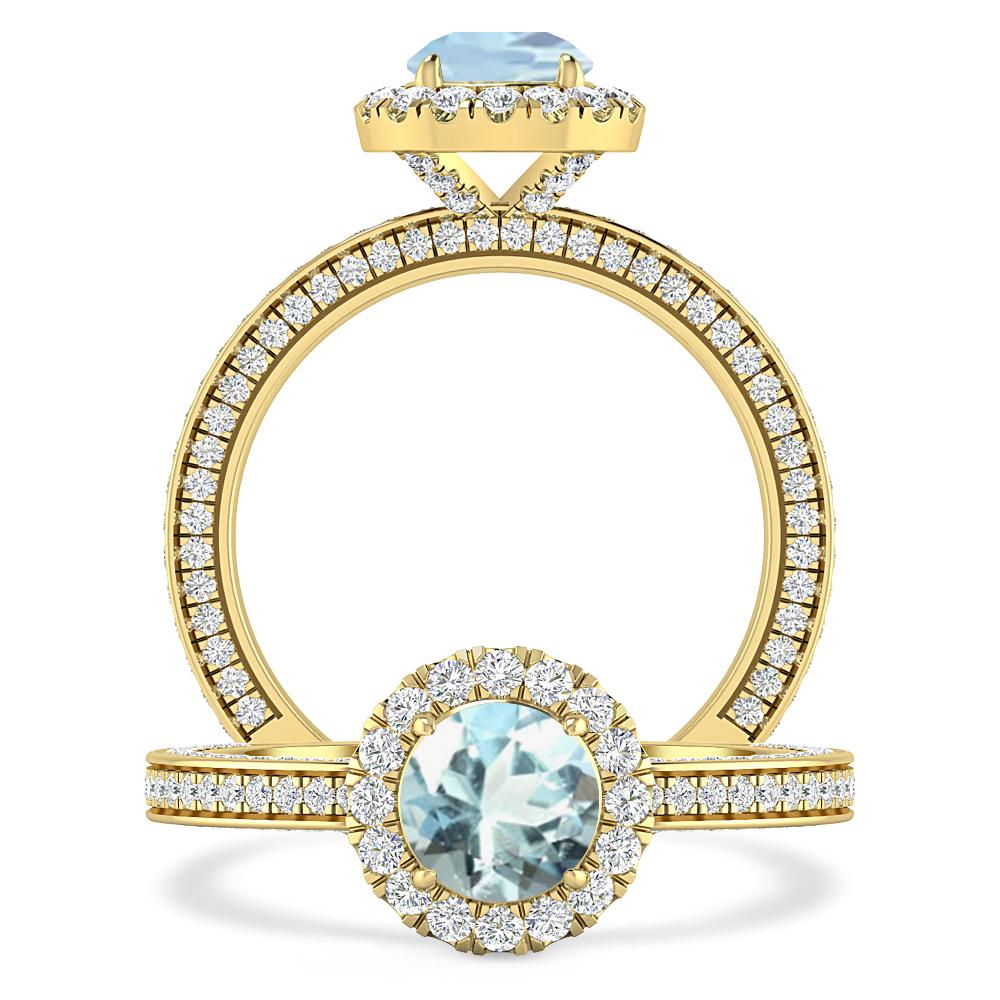 Yellow Gold - Aquamarine