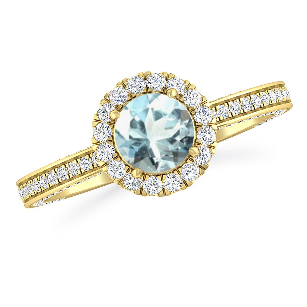 Yellow Gold - Aquamarine