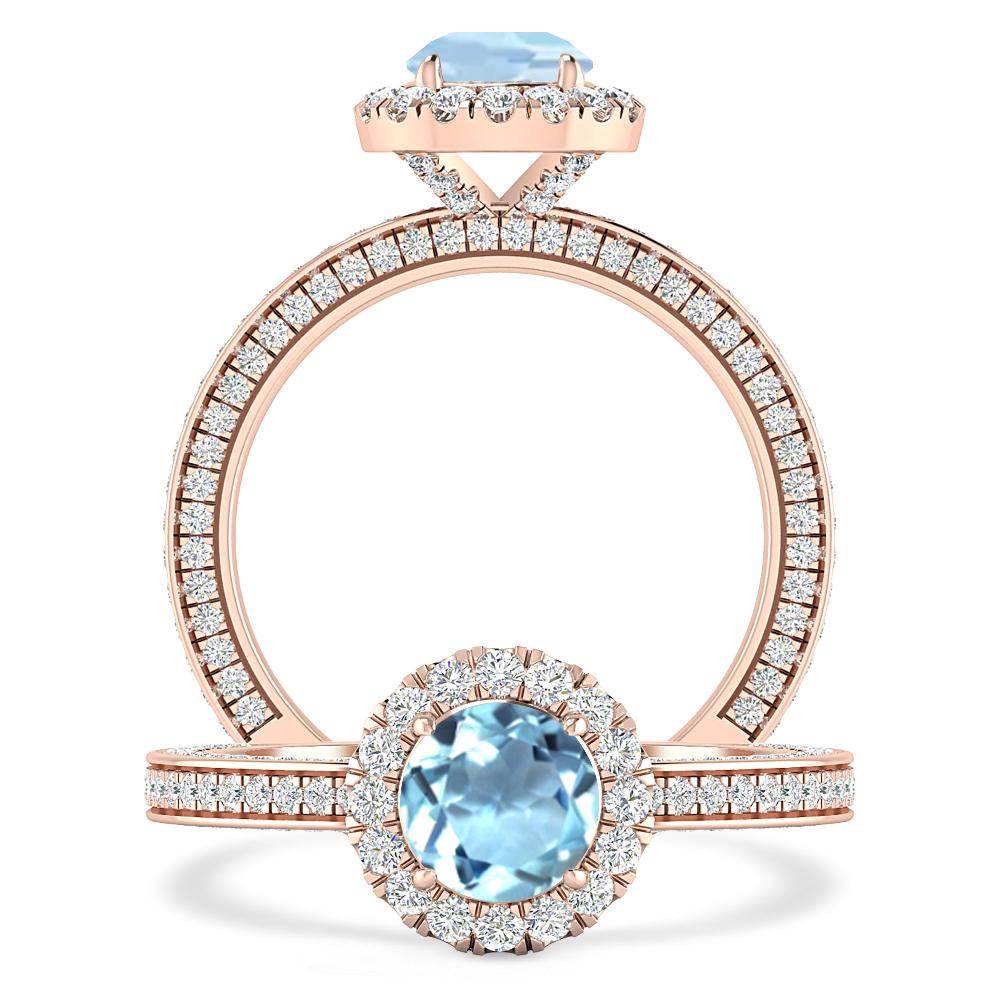 Rose Gold - Aquamarine