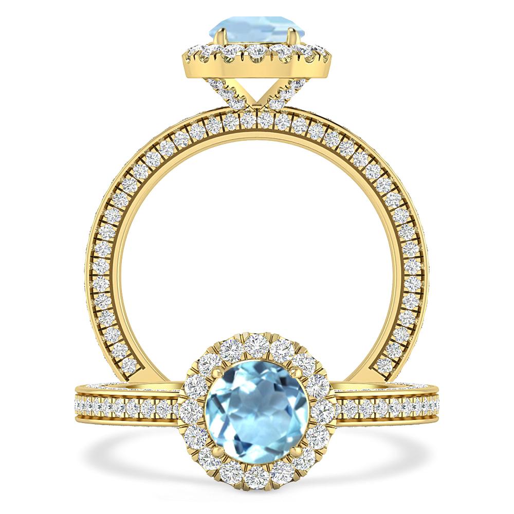 Yellow Gold - Aquamarine