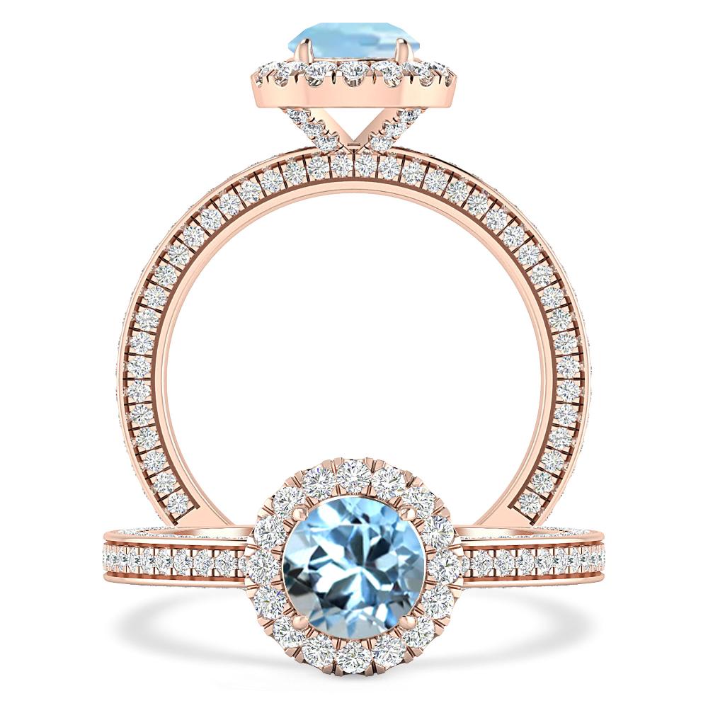 Rose Gold - Aquamarine