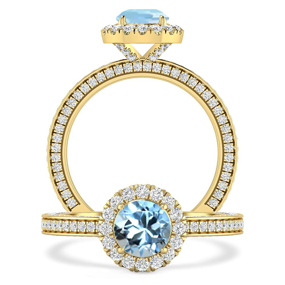 Yellow Gold - Aquamarine