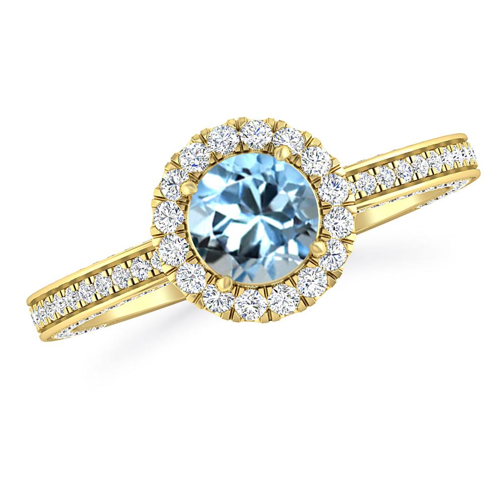 Yellow Gold - Aquamarine