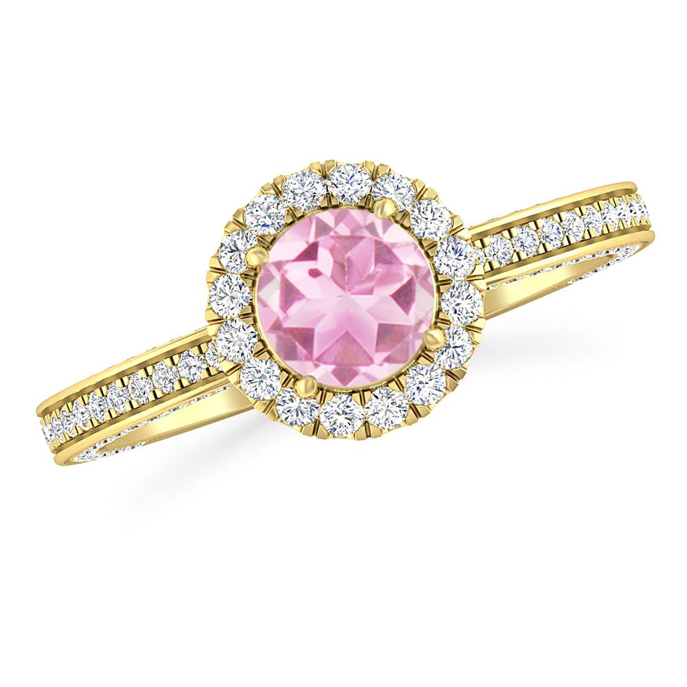 Yellow Gold - Pink Tourmaline